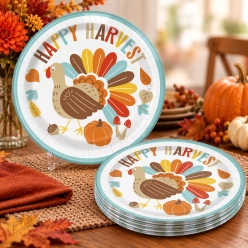 Gobble Thanksgiving Dinner Plates - 8 PK